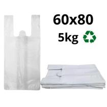 Sacola Plástica Reciclada Reforçada Branca 60x80 Com 5Kg