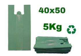 Sacola Plástica Reciclada Reforçada Verde 40x50 Com 5Kg