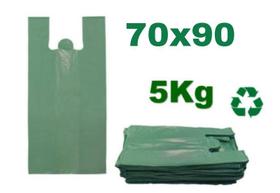 Sacola Plástica Reciclada Reforçada Verde 70x90 Com 5Kg