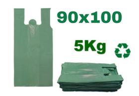 Sacola Plástica Reciclada Reforçada Verde 90x100 Com 5Kg