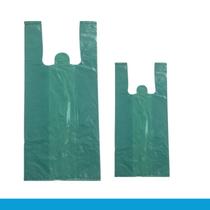 Sacola plástica reciclada verde 35x45cm 5kg - Casa Azul Embalagens