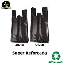 Sacola plástica reforçada 1kg vários tamanhos na cor preta Sacola plástica reforçada 1kg vários tamanhos na cor preta