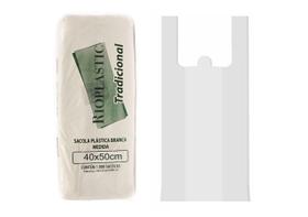 Sacola Plástica Supermercado Branca 40X50 Rioplastic C/1000