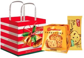 Sacola Presente De Natal Ano Novo Bauducco Panetone Sacola Presente De Natal Ano Novo Bauducco Panetone