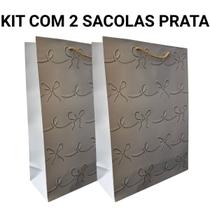 Sacola Presente Luxo Kit Com 2 Sacolas Grande Reforçada Sacola Presente Luxo Kit Com 2 Sacolas Grande Reforçada