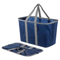 Sacola Reutilizável para Compras CleverMade EcoBasket 30L Azul Cinza