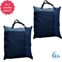 Sacola Sacolão Bolsa Em Jeans Grande Sacoleiro mudança viagem Reforçada Sacola Sacolão Bolsa Em Jeans Grande Sacoleiro mudança viagem Reforçada