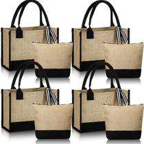 Sacola Sweetude, conjunto de serapilheira de juta, 4 com bolsa de maquiagem de lona