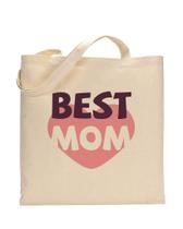 Sacola TBF Mother's Day Best Mom Heart 38x40cm Algodão