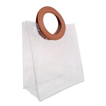 Sacola Transparente Com Alça Bolsa Presente Lembrancinha PVC