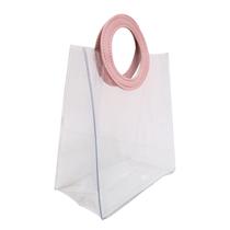 Sacola Transparente Com Alça Bolsa Presente Lembrancinha PVC
