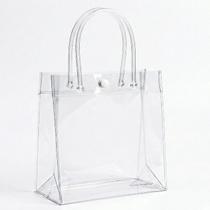 Sacola transparente de PVC com botão de pressão para presentes M 25x27x7