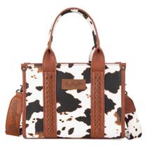 Sacola Wrangler Cow Print para mulheres marrom XY WG133-8120SBR Sacola Wrangler Cow Print para mulheres marrom XY WG133-8120SBR