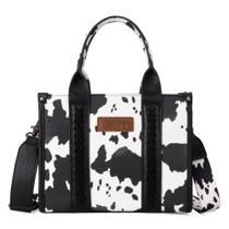 Sacola Wrangler Cow Print preta com alça de guitarra Sacola Wrangler Cow Print preta com alça de guitarra