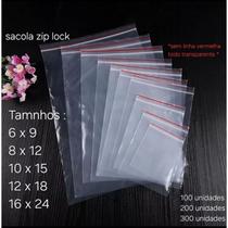 Sacola zip transparente revenda abre / fecha kits com 100 / 200 / 300 unidades atacado