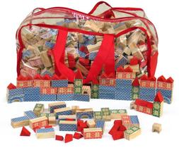 Sacolão Arquiteto Com 700 Peças Em Madeira Na Mochila