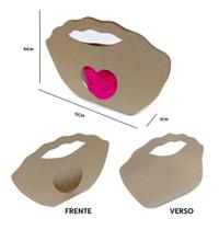 Sacolas Coração - Lembrancinha - Kraft Natural 120gr - 200uni