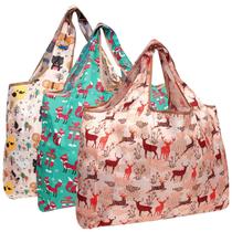 Sacolas de compras reutilizáveis, grande sacola dobrável Allydrew, pacote com 3 unidades