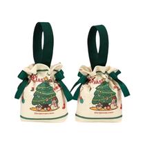 Sacolas De Doces De Natal, Sacola De Presente Do Papai Noel, Bolsa Com Cordão, Decorações Para