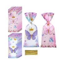 Sacolas De Doces Em Forma De Borboleta 25 50 100pcs Suprimentos Para Festa De Aniversário E Chá De