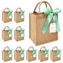 Sacolas de estopa JollyFayre, pacote com 10, 21 x 23 x 15 cm, ecológicas