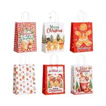 Sacolas De Natal Para Doces 6/12/24 Peças Em Papel Resistente Com Alças Para Biscoitos, Nozes E Sacolas De Natal Para Doces 6/12/24 Peças Em Papel Resistente Com Alças Para Biscoitos, Nozes E