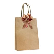 Sacolas de Papel Kraft Natural G - Alça de Papel Mais Laço Super