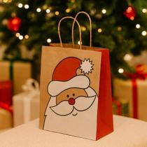 Sacolas de Papel Natalina 10un Perfeita para Presentes, Lembranças e Decoração de Fim de Ano