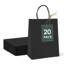 Sacolas de papel para presente GSSUSA 20 unidades 20 x 11 x 27 cm pretas Sacolas de papel para presente GSSUSA 20 unidades 20 x 11 x 27 cm pretas