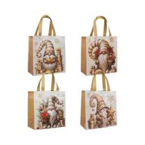 Sacolas De Presente De Natal Papai Noel Sacolas Não Tecidas Com Alças 4-12pçs Decoração De Casa Ano