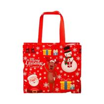 Sacolas De Presente De Natal Para Crianças, Sacola Tote Impermeável De Papai Noel, Rena E Floco De