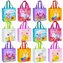 Sacolas de presente Exun Happy Easter, pacote com 12, Bunny Carrot Chick Design Sacolas de presente Exun Happy Easter, pacote com 12, Bunny Carrot Chick Design