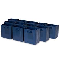 Sacolas de presente Ocasionall Navy Blue 4x2,75x4,5, pacote com 12