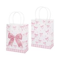 Sacolas De Presente Rosa Com Laço Para Crianças Meninas Festa De Aniversário Chá De Bebê 5 10 20Pcs