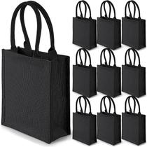 Sacolas de presente Saintrygo 28x24x10cm, pretas reutilizáveis, 10 unidades