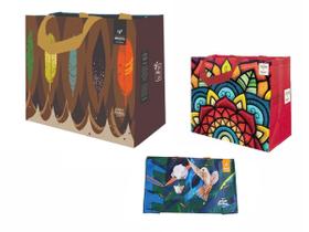 Sacolas Ecobag de Ráfia 1 Grande 1 Média 1 Mini Sortido B4U