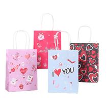 Sacolas elegantes em papel de cartão branco para Dia dos Namorados, pacote com 12