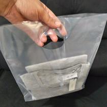 Sacolas Plásticas Alta densidade, 30x40 Boca Vazada - Transparente Fosca - (tratada para impressão )Pacotes com 100 uni