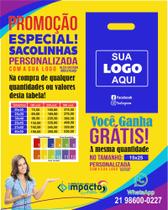 Sacolas Plásticas Personalizadas Alça Vazada(Boca de Palhaço) 30x40 100 unid. Personalizada uma cor - Plástil