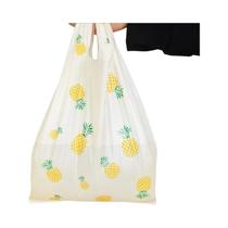 Sacolas Plásticas Reutilizáveis Com Padrão De Frutas Coloridas 50PCS Para Embalagem De Compras E