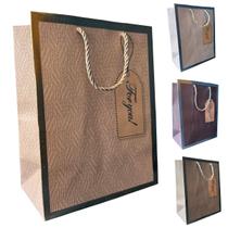 Sacolas Presente Metalizada Luxo Embalagem Festa Kit com 4