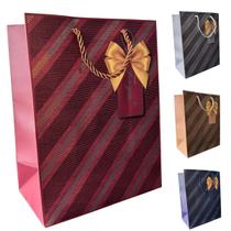 Sacolas Presente Metalizada Luxo Embalagem Festa Kit com 4 Sacolas Presente Metalizada Luxo Embalagem Festa Kit com 4