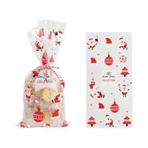 Sacolas Transparentes De PVC Para Presentes De Natal 50pcs Design De Papai Noel, Árvore E Cervo Para