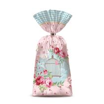 Sacolinha p Lembrancinha Festa Jardim Encantado - 8 unidades - Cromus - Rizzo Festas