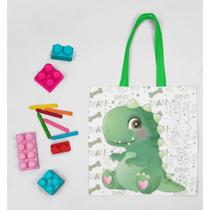 Sacolinhas Dino Baby 20x20cm - Lembrancinha Temática Dinossauro - Dino Baby Verde - 20 unidades
