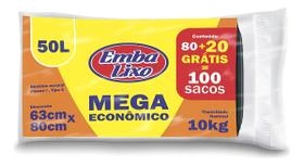 Sacos 50l Preto Embalixo - Mega Econômico Com 100 Und Kit 2un Sacos 50l Preto Embalixo - Mega Econômico Com 100 Und Kit 2un