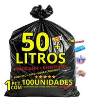 Sacos 50l Preto Embalixo - Mega Econômico Com 100 Und Sacos 50l Preto Embalixo - Mega Econômico Com 100 Und