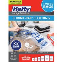 Sacos a Vácuo Hefty Shrink-Pak 6 Sacos Médios com Zíper