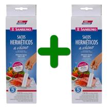 Sacos a Vácuo Para Alimentos Sanremo - 2 Kit c/5 Un. + Bomba