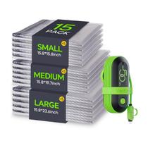 Sacos a Vácuo Vacbird Kit com 15 Unidades e Bomba Elétrica USB para Viagem Sacos a Vácuo Vacbird Kit com 15 Unidades e Bomba Elétrica USB para Viagem